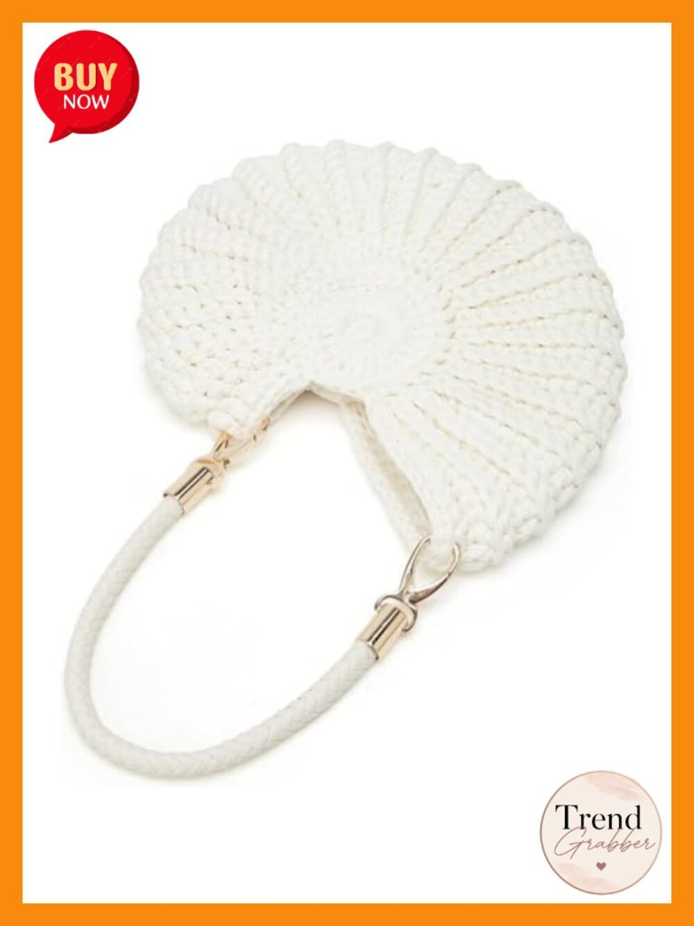 Handwoven Crochet Seashell Bag Pearl Beaded Crossbody - Picture 5 of 6